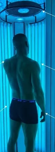 The Luxura V6 stand up sunbed